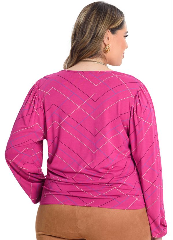 Secret Glam - Blusa Manga Longa Viscotorcion Rosa 2