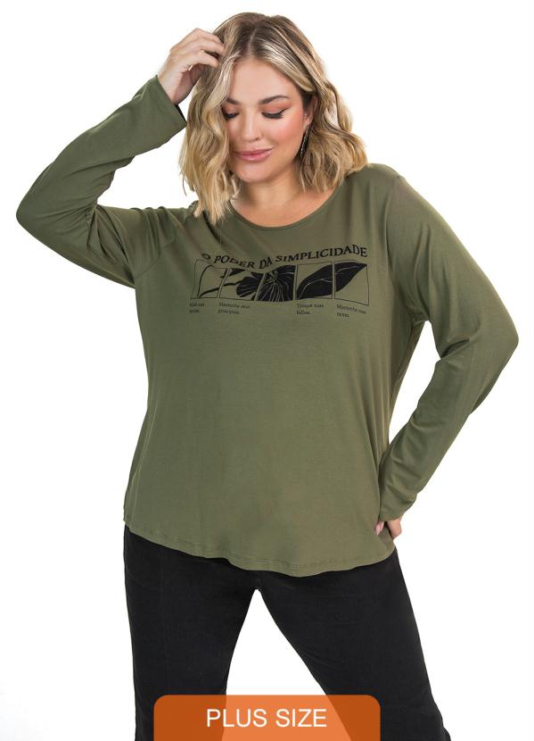 Secret Glam - Blusa Manga Longa Viscotorcion Verde