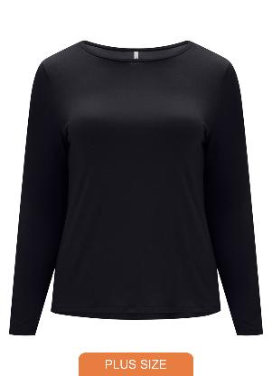 Lunender Mais Mulher - Blusa Mullet Manga Longa Preto - LUNENDER MAIS MULHER