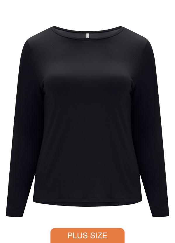 Lunender Mais Mulher - Blusa Mullet Manga Longa Preto