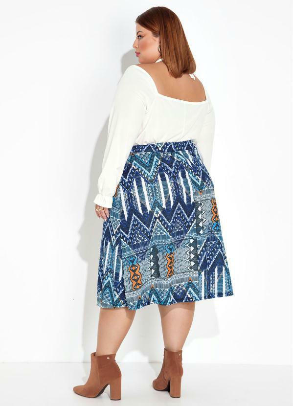 Marguerite - Blusa Off White Amarração no Decote Plus Size 2