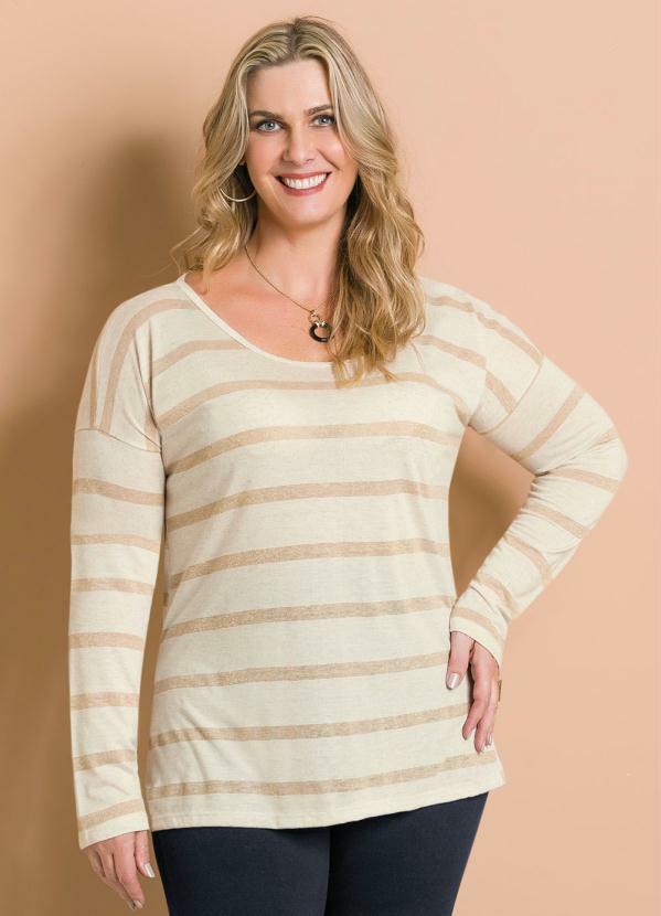 Marguerite - Blusa Off White com Fios Metalizados Marguerite