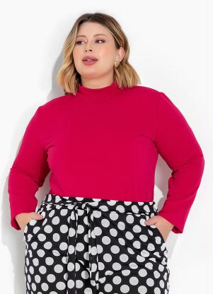 Marguerite - Blusa Pink em Malha Anarruga Plus Size - MARGUERITE