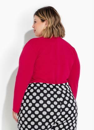 Marguerite - Blusa Pink em Malha Anarruga Plus Size - MARGUERITE