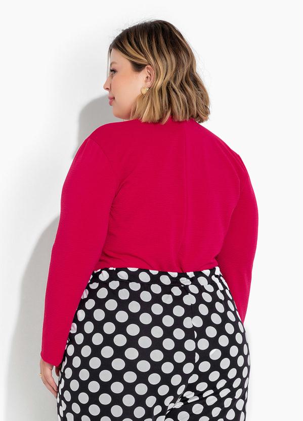 Marguerite - Blusa Pink em Malha Anarruga Plus Size 3