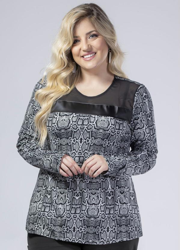 Donna Peck - Blusa Plus Size com Estampa Mescla