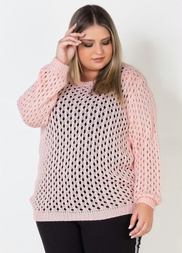 blusa plus size rosa