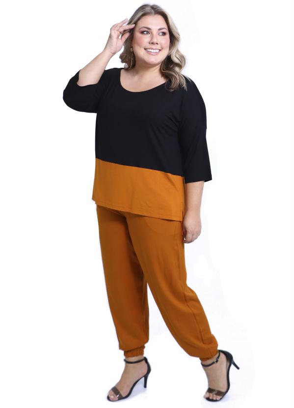 Lepoque - Blusa Plus Size Viscolycra Colors Preto 3