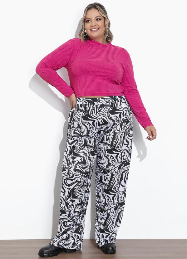 Marguerite - Cropped Rosa Chiclete Ribana Canelada Plus Size 3
