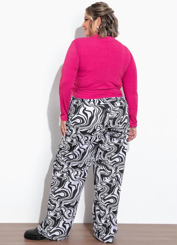 Marguerite - Cropped Rosa Chiclete Ribana Canelada Plus Size 2