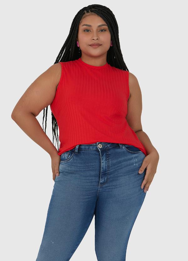 Malwee - Blusa Canelada Feminina Vermelho 2