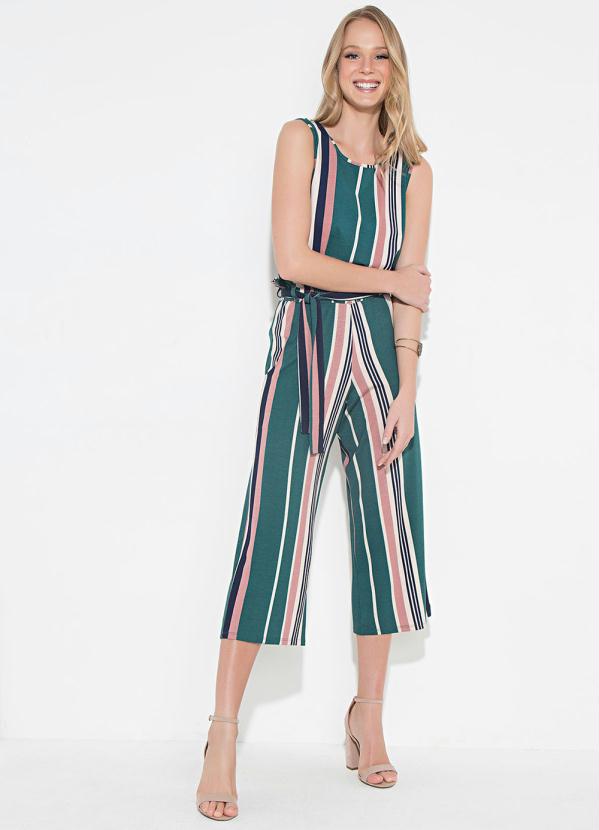 Quintess - Blusa Quintess Listrado Verde com Nó nas Costas 4