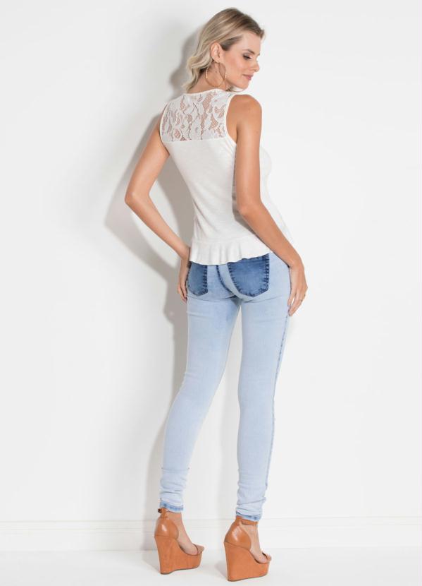 Quintess - Blusa Quintess Off White com Renda e Babado 4