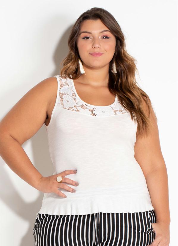 Quintess - Blusa Quintess Off White com Renda e Babado 5