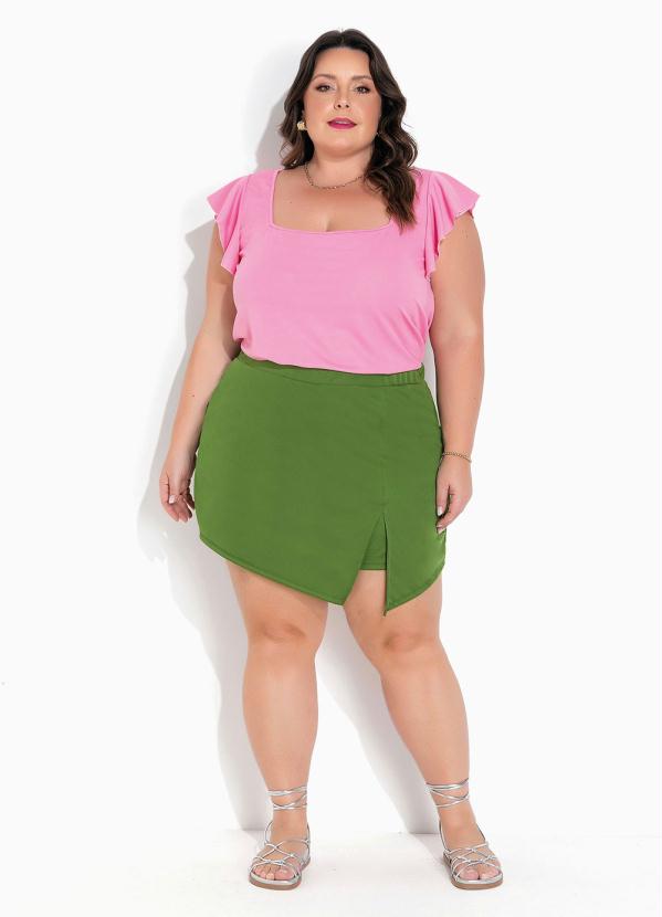 Marguerite - Blusa Rosa com Babado nas Cavas Plus Size 4