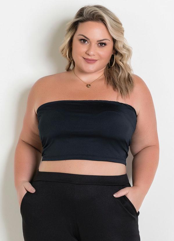 Marguerite - Top Preto com Elástico Plus Size 4