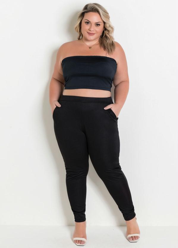 Marguerite - Top Preto com Elástico Plus Size 6