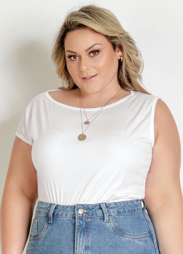 Marguerite - Body Branco Assimétrico Plus Size