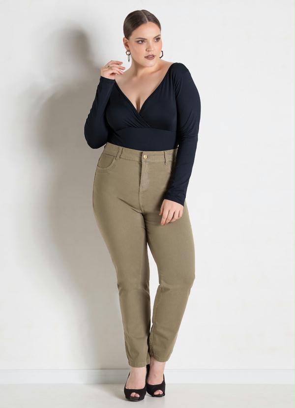 Quintess - Body Decote em V Transpassado Preto Plus Size 5