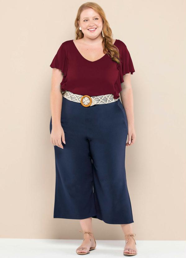 Vinculo Basic - Body Plus Size Babados Vermelho 3