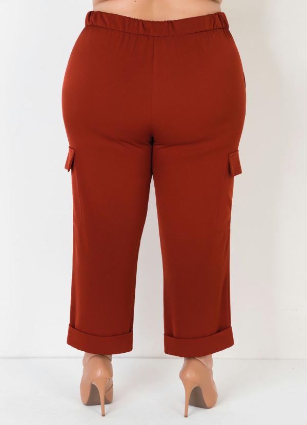 Mink - Calça Plus Size Marrom com Cinto 7