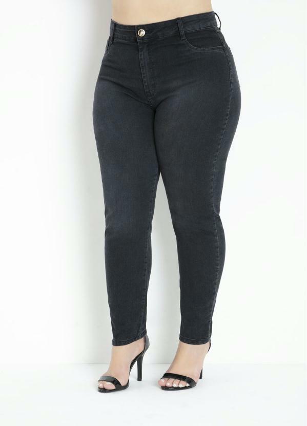 Sawary Jeans - Calça Preta Cigarrete Plus Size Sawary