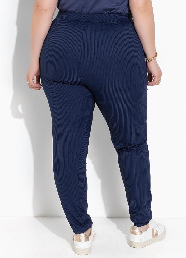 Marguerite - Calça Azul Marinho em Canelado 2