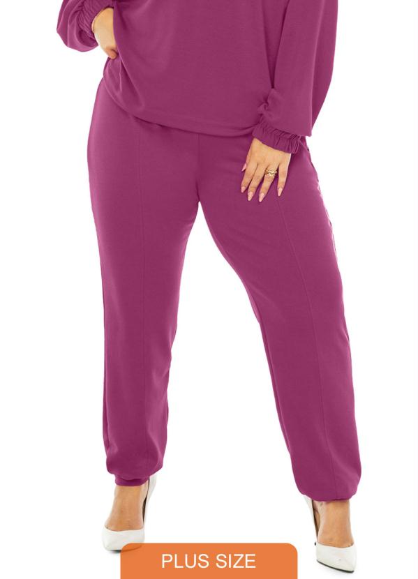 Rovitex Plus Size - Calça Feminina Jogger Roxo
