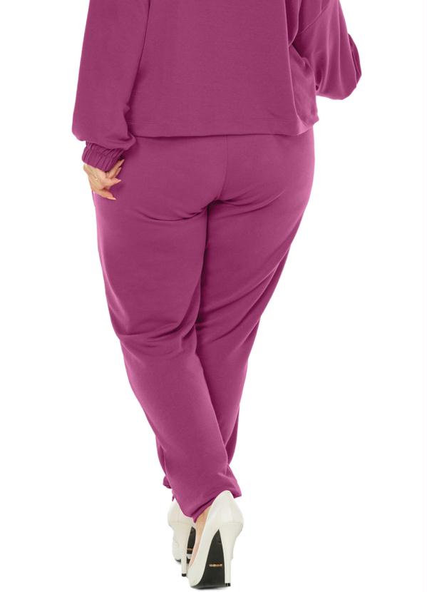 Rovitex Plus Size - Calça Feminina Jogger Roxo 2