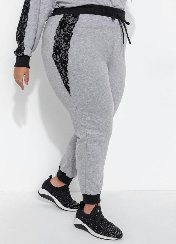 Outlet - Calça Plus Size Mescla com Renda 5