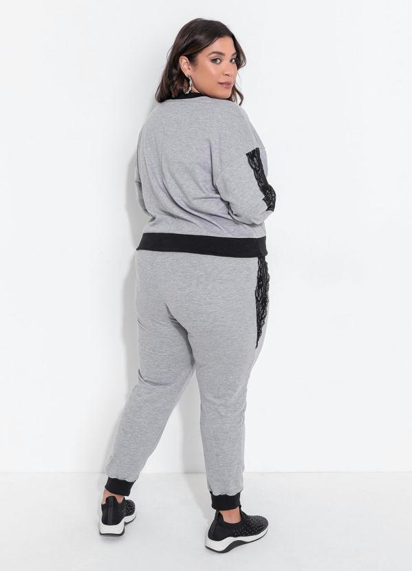 Outlet - Calça Plus Size Mescla com Renda 2