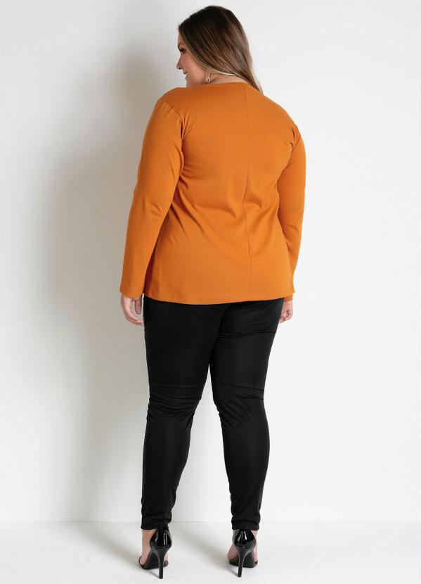 Marguerite - Calça Preta com Recortes em Cirrê Plus Size 4