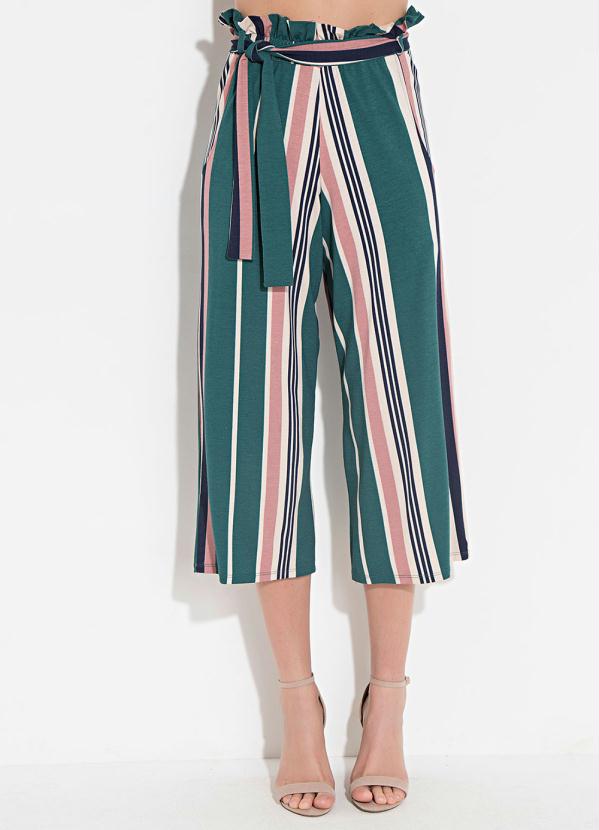 Quintess - Calça Quintess Clochard Listrada com Faixa