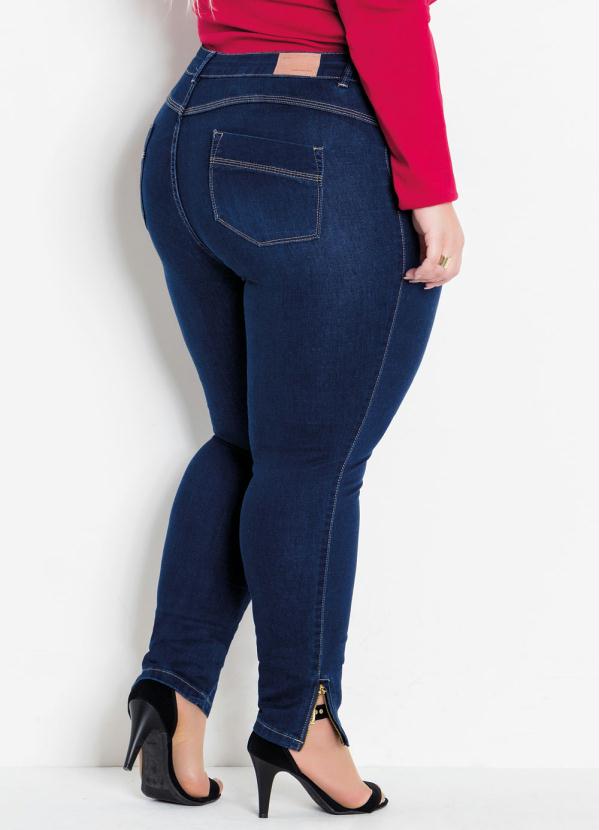 calça jeans feminina com ziper na barra