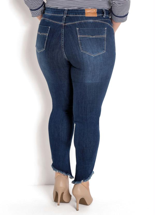 Sawary Jeans - Calça Cigarrete Plus Size Barra Desfiada Jeans 2