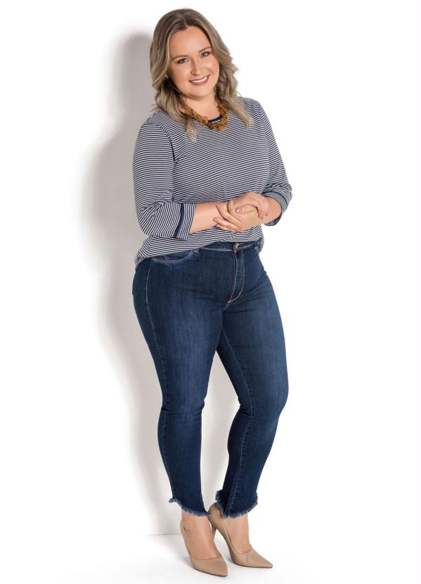 Sawary Jeans - Calça Cigarrete Plus Size Barra Desfiada Jeans 4