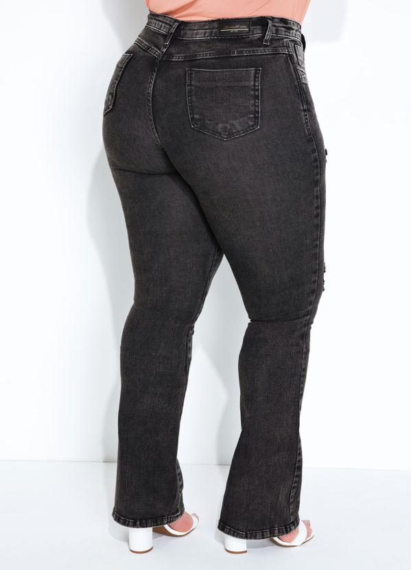 Sawary Jeans - Calça Cinza Boot Cut Super Lipo Sawary Plus Size 3