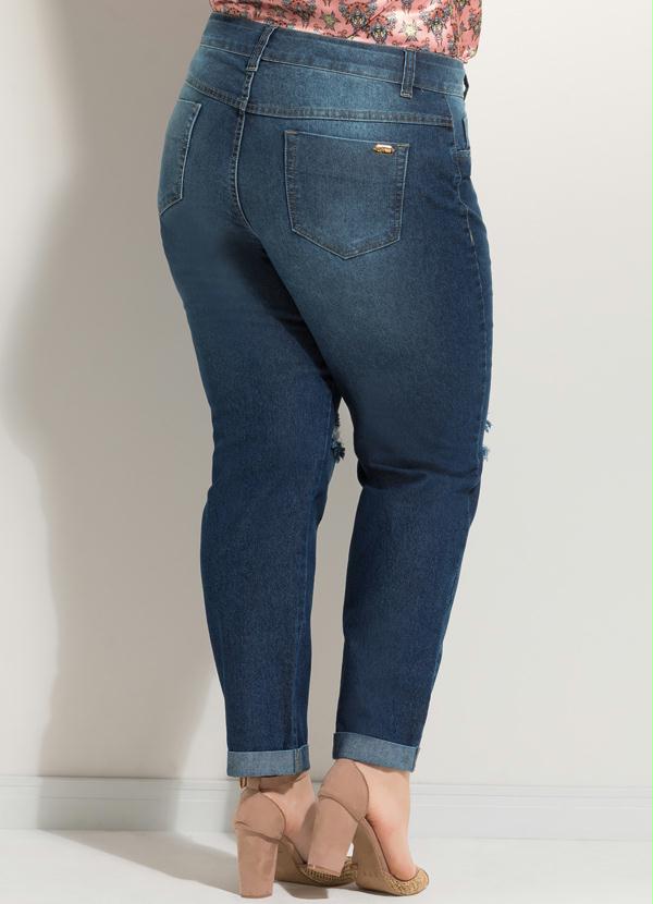 Quintess - Calça Destroyed Jeans Azul Plus Size 6