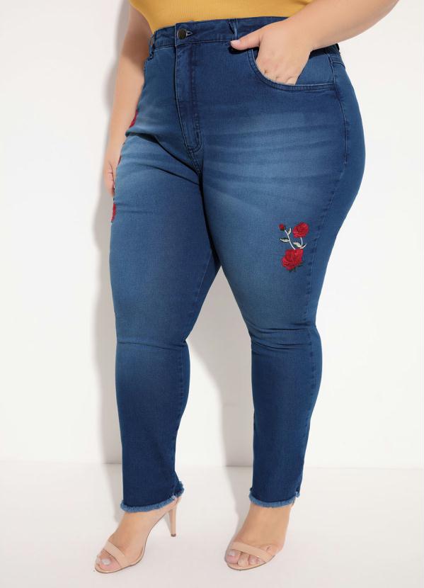 Marguerite - Calça Jeans com Bordado Plus Size 1