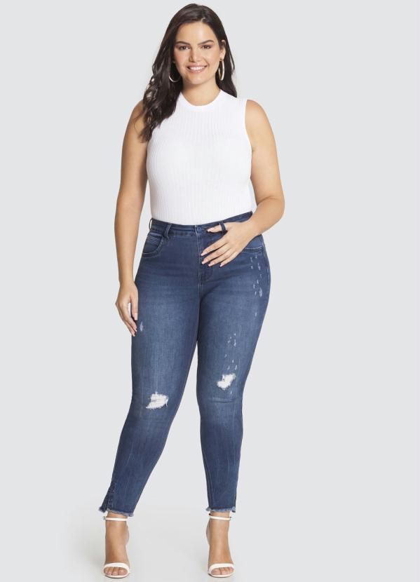 Lunender Mais Mulher - Calça Jeans com Elastano Azul 3