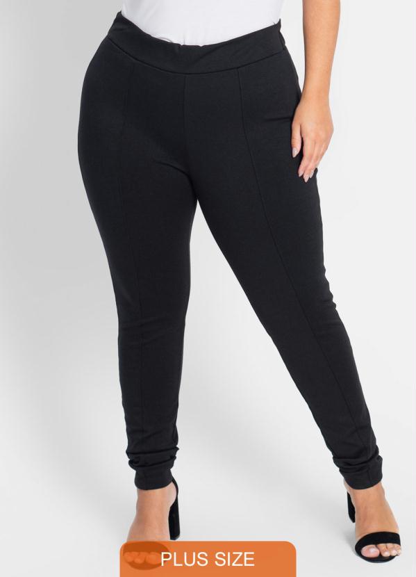 Rovitex Plus Size - Legging Feminina Ponto Roma  Preto