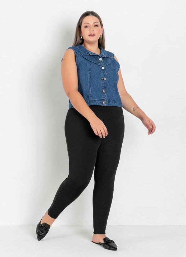Marguerite - Legging Preta com Cós Largo Plus Size 3