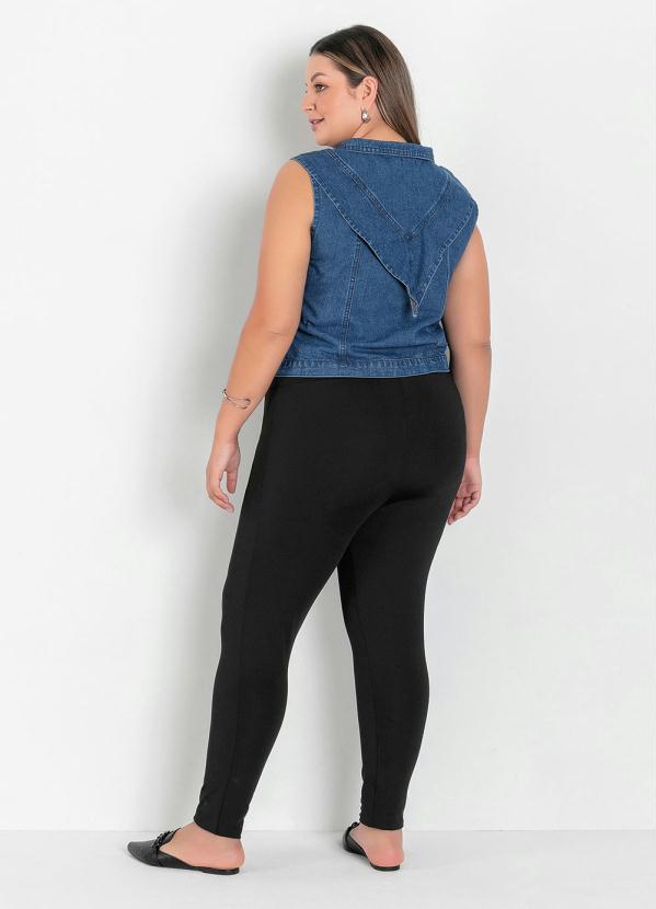 Marguerite - Legging Preta com Cós Largo Plus Size 4