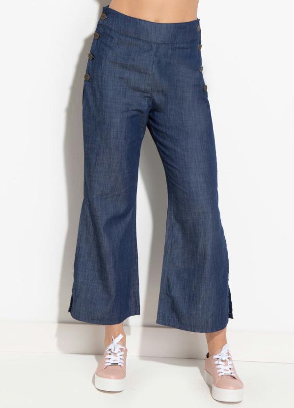 Quintess - Calça Jeans Pantacourt com Fenda Lateral 6