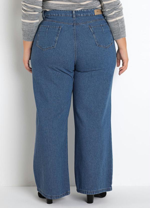 Calça Jeans Wide Leg - Plus Size