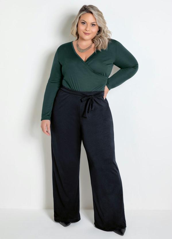 pantalona preta plus size