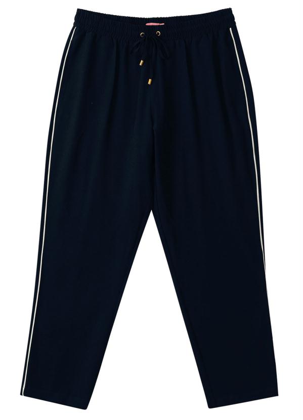 Malwee - Calça Preta Reta em Crepe Lateral 3