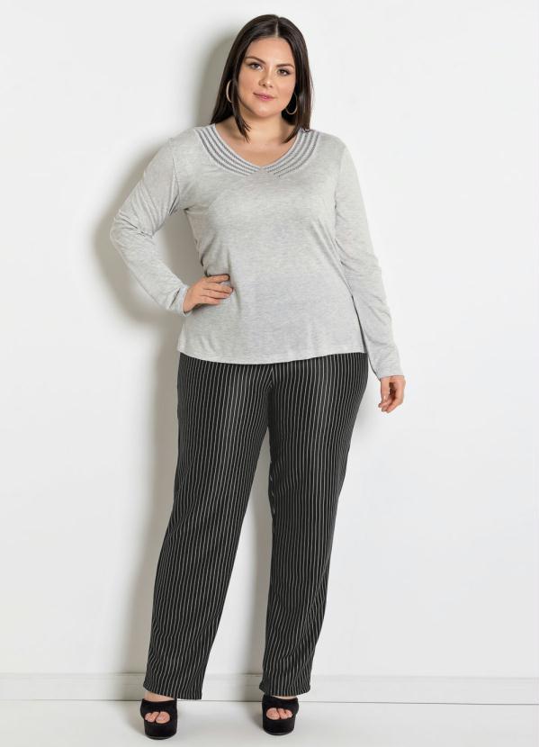 Marguerite - Calça Social Plus Size Risca de Giz 3
