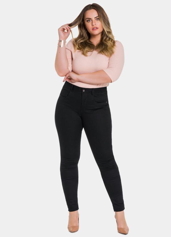 Lunender Mais Mulher - Calça Sarja com Elastano Preto Reativo 3