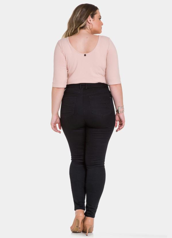 Lunender Mais Mulher - Calça Sarja com Elastano Preto Reativo 4